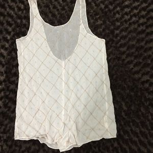 Free people Size XS romper sheer beaded low back